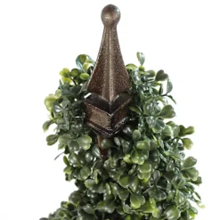 Leaf 120cm (4ft) Tall Artificial Boxwood Tower Tree Topiary Spiral Metal Top -Leaf Shop 120cm 4ft tall artificial boxwood tower tree topiary spiral metal top5060532971648 04c MP