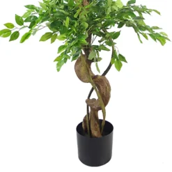 Leaf 150cm Twisted Trunk Artificial Japanese Fruticosa Ficus Tree Rainbow Planter -Leaf Shop 150cm twisted trunk artificial japanese fruticosa ficus tree rainbow planter5060532979491 02c MP
