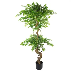 Leaf 150cm Twisted Trunk Artificial Japanese Fruticosa Ficus Tree Rainbow Planter -Leaf Shop 150cm twisted trunk artificial japanese fruticosa ficus tree rainbow planter5060532979491 04c MP
