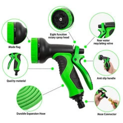 15m Expandable Garden Hose Pipe With 7 Function Anti Kink Water Hose Gun -Leaf Shop 15m expandable garden hose pipe with 7 function anti kink water hose gun5056368037344 04c MP