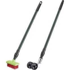2-in-1 Weed Remover & Brush - Wheel Assisted Outdoor Garden Tool With Telescopic Handle & Interchangeable Head Attachments -Leaf Shop 2 in 1 weed remover brush wheel assisted outdoor garden tool with telescopic handle interchangeable head attachments5053335814250 04c MP