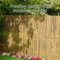2 Rolls Of 4m X 1.5m Bamboo Split Slat Fencing Screening Rolls For Garden Outdoor Privacy