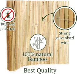 2 Rolls Of 4m X 1.5m Bamboo Split Slat Fencing Screening Rolls For Garden Outdoor Privacy -Leaf Shop 2 rolls of 4m x 1 5m bamboo split slat fencing screening rolls for garden outdoor privacy5060637306796 03c MP