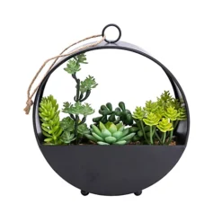 23cm Succulent Artificial Plant In Black Metal Pot 6 23cm Succulent Artificial Plant In Black Metal Pot -Leaf Shop 23cm succulent artificial plant in black metal pot5010795682485 02c bq