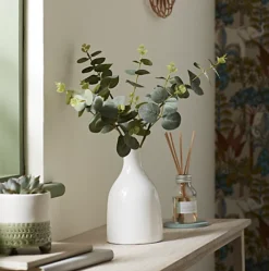 25cm Eucalyptus Stems Artificial Plant In Natural Ceramic Bottle Vase 7 25cm Eucalyptus Stems Artificial Plant In Natural Ceramic Bottle Vase -Leaf Shop 25cm eucalyptus stems artificial plant in natural ceramic bottle vase5010795682676 01i