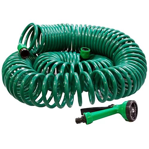 30m (100ft) Garden Or Patio Coil Hose Pipe With Free Spray Gun 3 30m (100ft) Garden Or Patio Coil Hose Pipe With Free Spray Gun