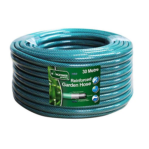 30m Reinforced Garden Hose Pipe / Hosepipe In Green 3 30m Reinforced Garden Hose Pipe / Hosepipe In Green