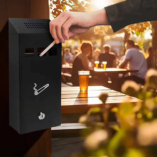 32cm Wall Mounted Ashtray Outdoor Pub Club Ash Tray Cigarette Smoking Metal Lockable New 4 32cm Wall Mounted Ashtray Outdoor Pub Club Ash Tray Cigarette Smoking Metal Lockable New - Image 2