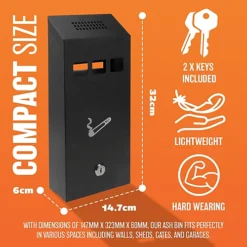 32cm Wall Mounted Ashtray Outdoor Pub Club Ash Tray Cigarette Smoking Metal Lockable New 8 32cm Wall Mounted Ashtray Outdoor Pub Club Ash Tray Cigarette Smoking Metal Lockable New -Leaf Shop 32cm wall mounted ashtray outdoor pub club ash tray cigarette smoking metal lockable new5056316718639 03c MP