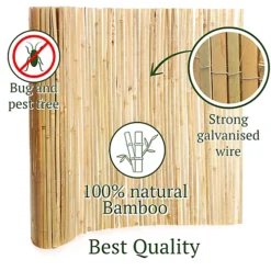4m X 1.5m Bamboo Split Slat Fencing Screening Rolls For Garden Outdoor Privacy -Leaf Shop 4m x 1 5m bamboo split slat fencing screening rolls for garden outdoor privacy5060256548386 04c MP