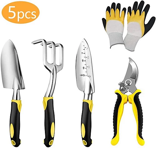 5 Piece Gardening Tools Set Aluminium Garden Kit Trowel Secateurs Fork Weeder 3 5 Piece Gardening Tools Set Aluminium Garden Kit Trowel Secateurs Fork Weeder