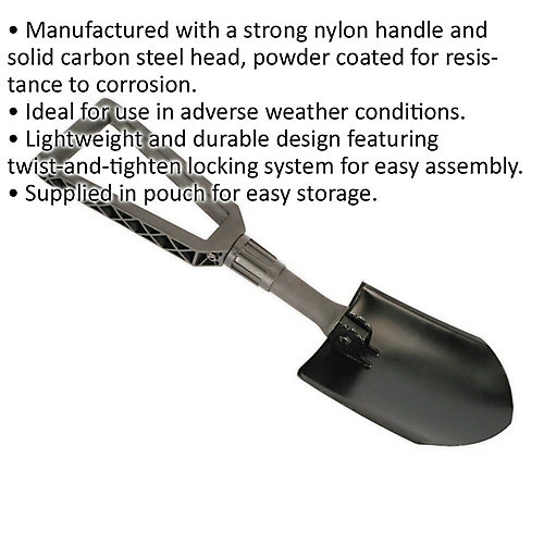 590mm Folding Shovel - Powder Coated Carbon Steel Head - Corrosion Resistant 4 590mm Folding Shovel - Powder Coated Carbon Steel Head - Corrosion Resistant - Image 2