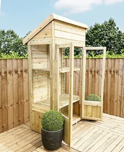 9 X 2 Pressure Treated Wooden T&G Mini Greenhouse (9' X 2' / 9ft X 2ft) - PENT