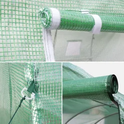9m² Polyethylene Tunnel Greenhouse - 297x295x196cm - Thym - Green -Leaf Shop 9m polyethylene tunnel greenhouse 297x295x196cm thym green3760287185643 03c MP