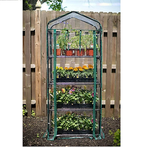 Abaseen 4 Tier Mini Greenhouse With Frame And Cover, Greenhouses For The Garden Outdoor, Patio And Backyard 160x69x49cm (HxWxD) 6 Abaseen 4 Tier Mini Greenhouse With Frame And Cover, Greenhouses For The Garden Outdoor, Patio And Backyard 160x69x49cm (HxWxD) - Image 4