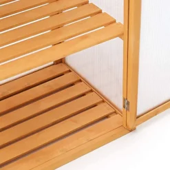 Abaseen Garden Wooden Greenhouse Cold Frame, Transparent Two Sizes Brown With Polycarbonate Semi Transparent Glazing (120x69x49cm) -Leaf Shop abaseen garden wooden greenhouse cold frame transparent two sizes brown with polycarbonate semi transparent glazing 120x69x49cm 5056533586080 03c MP