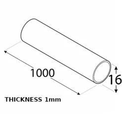 Anodized Aluminum Round Tube Circular Pipe Rod Pipe Rail - Size 1000x16x16x1mm - Pack Of 4 -Leaf Shop anodized aluminum round tube circular pipe rod pipe rail size 1000x16x16x1mm pack of 47448354861879 02c MP