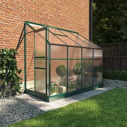 BillyOh Polycarbonate Lean-To Greenhouse - 4x8 Green -Leaf Shop billyoh polycarbonate lean to greenhouse 4x8 green5055715933520 02c MP