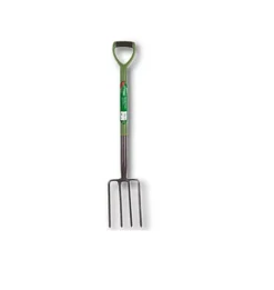 Border Fork Green Garden Farming Lightweight Gardening Hand Tools Soft Plastic Handle Grip Strong And Durable Carbon Steel