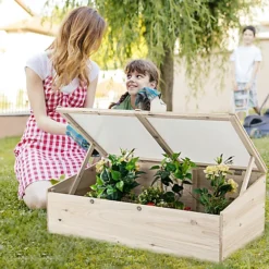 Costway 100 X 50cm Wooden Garden Portable Greenhouse Cold Frame Raised Planter Box -Leaf Shop costway 100 x 50cm wooden garden portable greenhouse cold frame raised planter box6085649672058 03c MP