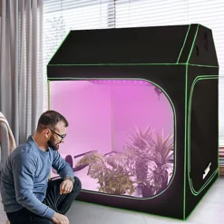 Costway 150x150x180cm Hydroponic Grow Tent Reflective Waterproof Grow Room Box -Leaf Shop costway 150x150x180cm hydroponic grow tent reflective waterproof grow room box6085649042172 04c MP