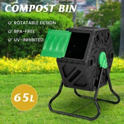 Costway Single Chamber Compost Tumbler 65 L Compact Tumbling Composter W/ Sliding Door -Leaf Shop costway single chamber compost tumbler 65 l compact tumbling composter w sliding door6085649251444 04c MP
