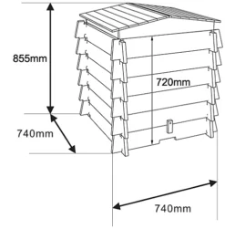 Easigear 328L Wooden Compost Bin In BeeHive Style -Leaf Shop easigear 328l wooden compost bin in beehive style5060164213376 03c MP