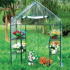 Easigear Walk In 4 Shelf Greenhouse/ Grow House W/ PVC Cover For Garden