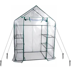 Easigear Walk In 4 Shelf Greenhouse/ Grow House W/ PVC Cover For Garden 8 Easigear Walk In 4 Shelf Greenhouse/ Grow House W/ PVC Cover For Garden -Leaf Shop easigear walk in 4 shelf greenhouse grow house w pvc cover for garden5060704673158 03c MP