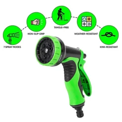 Expandable Garden Hose 30M/100FT With Spray Gun - Green -Leaf Shop expandable garden hose 30m 100ft with spray gun green5056368037351 03c MP