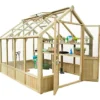 Forest Garden Vale Natural Timber 10x8 Greenhouse -Leaf Shop forest garden vale natural timber 10x8 greenhouse5013053153840 03c