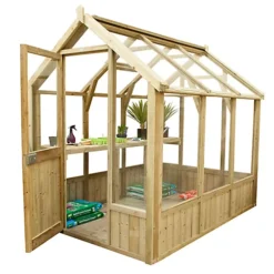Forest Garden Vale Natural Timber 8x6 Greenhouse