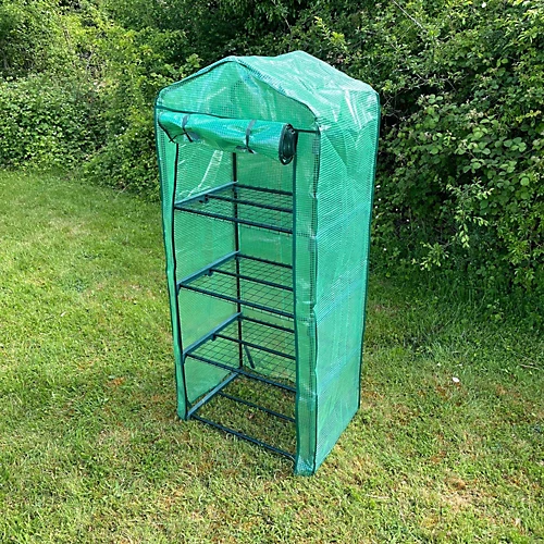 Four Tier Mini Greenhouse With Reinforced Cover 3 Four Tier Mini Greenhouse With Reinforced Cover