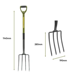 Garden Fork With Solid Forged Carbon Steel Fork Head With Steel Handle Coated In PCV With Re Enforced Shaft (FREE DELIVERY) -Leaf Shop garden fork with solid forged carbon steel fork head with steel handle coated in pcv with re enforced shaft free delivery 5060685653910 03c MP