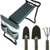 Garden Kneeler & Hand Tool Set - Foldable Foam Gardening Seat Or Kneeling Pad With Handles, Side Pocket, 2 X Trowels & Rake -Leaf Shop garden kneeler hand tool set foldable foam gardening seat or kneeling pad with handles side pocket 2 x trowels rake5053335907273 01c MP