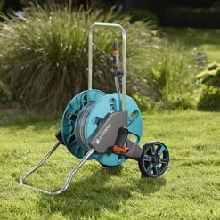 Gardena Aquaroll Freestanding Manual Hose Reel Set (L)20m -Leaf Shop gardena aquaroll freestanding manual hose reel set l 20m4078500032872 01i bq