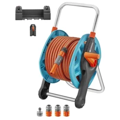 Gardena Freestanding Or Wall-mounted Manual Hose Reel Set (L)25m