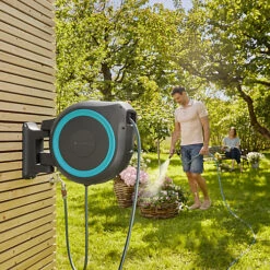 Gardena Rollup XL Wall-mounted Auto Hose Pipe Set (L)35m -Leaf Shop gardena rollup xl wall mounted auto hose pipe set l 35m4078500052061 02i bq