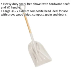 General Purpose Wooden Shovel - 900mm Handle - Heavy Duty Composite Head -Leaf Shop general purpose wooden shovel 900mm handle heavy duty composite head5056581924377 02c MP