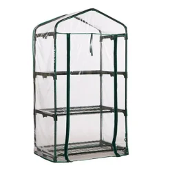 Greenhouse With Easy-Fit Frame And Heavy Duty Cover - 3 Shelf