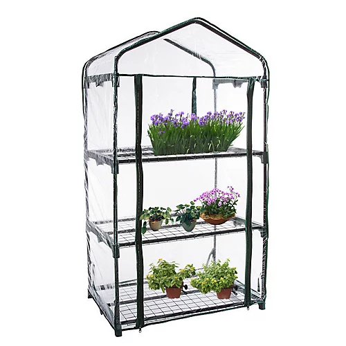 Greenhouse With Easy-Fit Frame And Heavy Duty Cover - 3 Shelf 4 Greenhouse With Easy-Fit Frame And Heavy Duty Cover - 3 Shelf - Image 2