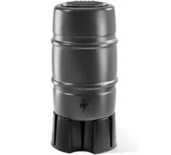 Harcostar 227L Water Butt Set Including Stand Tap And Downpipe Connector - Grey