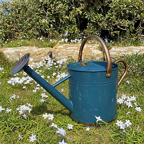 Heritage Blue & Copper Metal Watering Can With Rose (9 Litre) 4 Heritage Blue & Copper Metal Watering Can With Rose (9 Litre) - Image 2