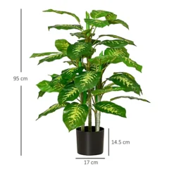 HOMCOM Artificial Evergreen Tree Fake Plant In Pot Indoor Outdoor Décor 95cm -Leaf Shop homcom artificial evergreen tree fake plant in pot indoor outdoor d cor 95cm5056534539795 03c MP