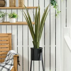 HOMCOM Potted Artificial Plants Agave Succulent For Desk Indoor Outdoor, 90cm