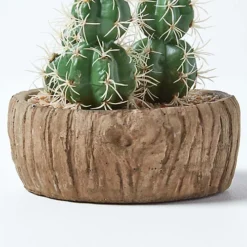 Homescapes Echinocactus Artificial Cactus In Round Wooden Planter, 15 Cm Tall -Leaf Shop homescapes echinocactus artificial cactus in round wooden planter 15 cm tall5055967493971 04c MP