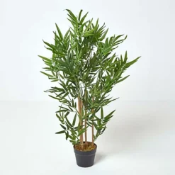 Homescapes Green 3ft Bamboo Tree Artificial Plant With Pot, 95 Cm