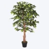 Homescapes Green Ficus Tree Artificial Plant With Twisted Real Wood Stem, 4 Ft -Leaf Shop homescapes green ficus tree artificial plant with twisted real wood stem 4 ft5055967421493 01c MP