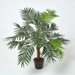Homescapes Green Mini Palm Tree Artificial Plant With Pot, 100 Cm