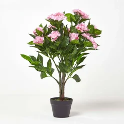 Homescapes Pink Hydrangea Artificial Plant With Pot, 85 Cm